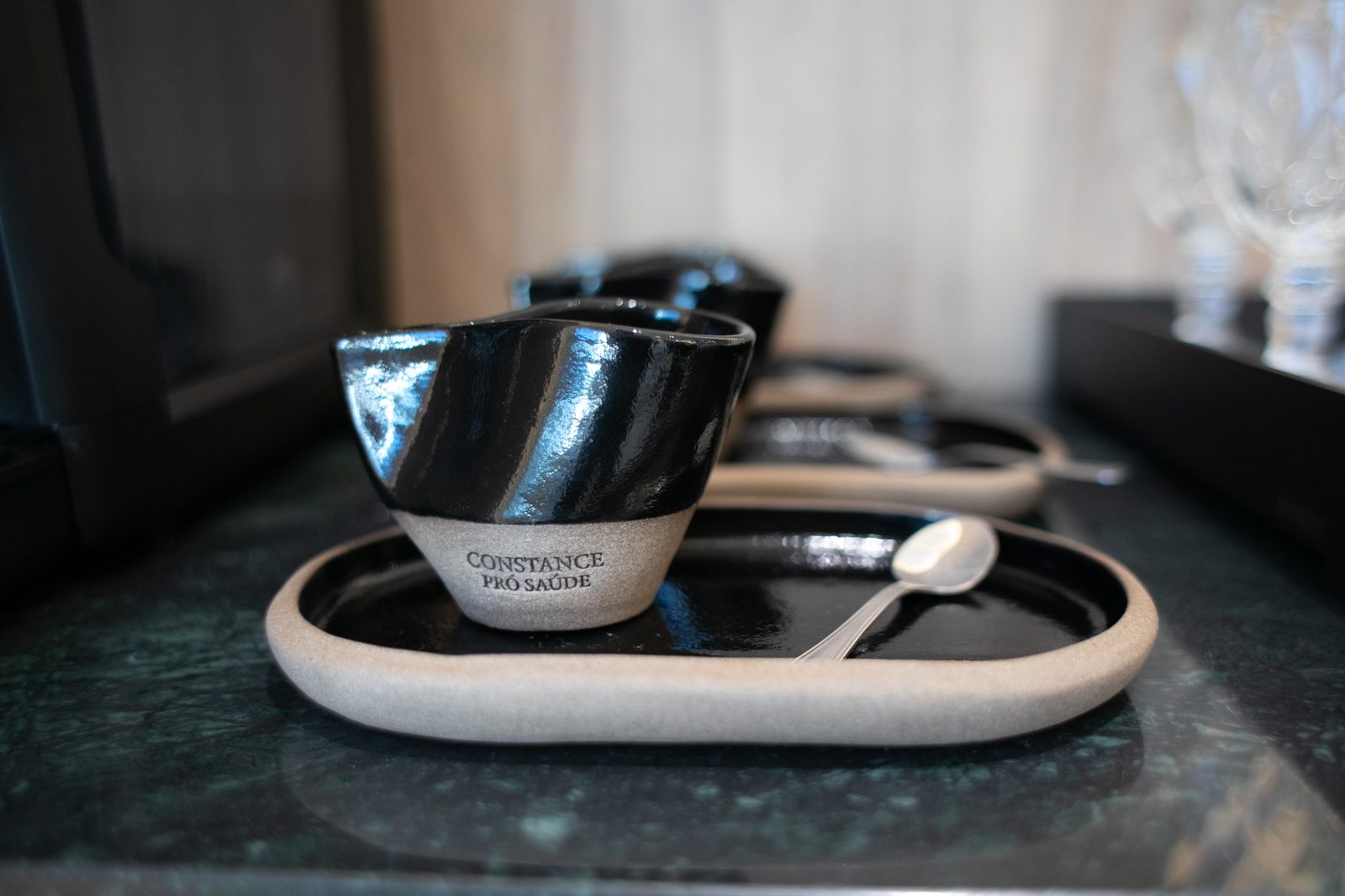Detalhe do serviço de café da Constance Pró Saúde